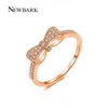 Newbark moda cor de ouro arco nó anel empilhável micro pave cz cristal compatível com original femme jóias anéis de casamento q170720