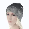 Mujeres Metallic Knit Beanie Unisex Glitter Chunky Trendy brillante Cap Fashion Comfy cálida suave de esquí Skull Party Cuff Hat 10 unids / lote