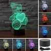 Nachtlichten Bear Love geliefde 3D Acryl Visual Touch Table Lamp kleurrijk kunst decor kind creatief USB LED -bureau nachtlicht