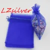 100pcs Royal Blue مع أكياس الهدايا الأورجانزا الرباطية 7x9cm 9x11cm إلخ.