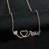 Collier I Love Jesus en argent Rose or, pendentifs stéthoscope en forme de cœur, bijoux à la mode pour femmes et hommes, cadeau 157E