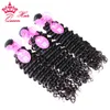 Queen Hair Products 12-28" Virgin brazilian hair human hair extensions deep curl weft 4pcs/lot Natural Color 1B
