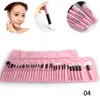 Make -upborstels Verkoop 32 stks Roze professionele cosmetische oogschaduwmake -upborstel Set Pouch Bag #R56