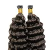 4 Marron foncé I Tip Extensions Hair Deep Curly Brésilien Virgin Hair Fusion 100gstands Kératine Human Hair Extension 2924589
