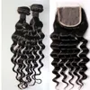 Het försäljning brasilianskt hår billigt obearbetat 8a peruansk brasiliansk indisk malaysisk hårförlängning hår lösa lockigt med stängning gratis frakt