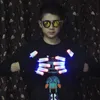 100 pcs / 50 paires NOUVEAU LED noir + blanc Gants Gants de clignotant Glow LED Light Up Rave Gant Glow Light Finger Gants accessoires de fête