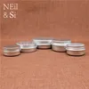 Aluminum Jar Empty Cosmetic Lotion Cream Silver Container Refillable Lip Oil Batom Travel set Tins Bottles 5~50g