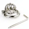 Nouveau dispositif de chasteté masculine Super petit en acier inoxydable Cage à bite adulte avec anneau de bite courbe BDSM jouets sexuels ceinture de chasteté Bondage