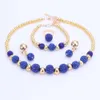 Top Exquisite Dubai Crystal Necklace With Micro Pave CZ Disco Ball Beaded Jewelry Set Bangle Earing Ring