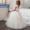 2020 belle robe de bal robe de sainte communion pour les filles taille 6 8 longue robe de bal en tulle gonflé enfants avec ceinture robe de Daminha