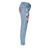 Women's Jeans Wholesale- Vintage High Waist Women Denim Flower Pencil Pants Designer Embroidered Plus Size 2022