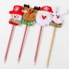 Juldekorationer Santa Claus Cartoon Lovely Ball Point Pen Kindergarten Julklapp Toys Wholesale Ball Point Pennor