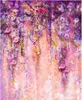 Oil Painting Floral Photography Backdrops Purple Colored Flowers Newborn Baby Photo Booth Props Children Kids Birthday Studio Background
