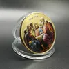 100 pcs não magnética 2018 jesus a última ceia ceia do jantar tema 24 k real banhado a ouro 40mm de diâmetro lembrança moeda emblema moedas