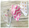 3pc / set baby bomull bibs burp cloths nyfött dubbel lager tjejer pojkar vattentät triangel saliv handduk djur uggla vattenmelon stil bib ye010