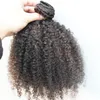 Afro kinky clip ins 8pcs clip afroamericano en extensiones de cabello humano 100g Color natural rizado extensiones de cabello humano rizado