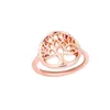 Ganze 10 Stück Gold Silber Roségold plattierter Baumring Einzigartiges Design Baum des Lebens Ring Runder Baummuster Ring EFR056272n