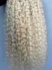 Brésilien vierge humaine remy cheveux bouclés trame boucle naturelle tisse non transformés blonde 613 extensions à double tirage