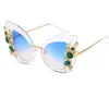 ALOZ MICC Brand Designer Sunglasses For Women Cat Eye Sunglasses Oversized Embellished Frame Glasses Female UV400 A26989060