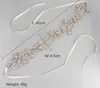 Bröllop kristall strass panna pannband band krona tiara hår tillbehör brud huvudstycke smycken prom huvudbonad guld6535092