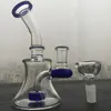 Newest Colored mouth piece Mini glass bongs with diffused perc 6 inches hand glass water pipe oil rigs with 14 mm joint