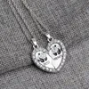 Gros-Sunshine Best Friends lettre collier cristal coeur brisé correspondant pendentif collier mignon panda femmes belle fille bijoux nouveau