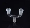 double bowl Glass adapter adaptor water smoking bong bubbler pipe wholesale two functions smoke