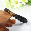New Fashion Jewelry Wholesale 8mm Matte Agate Stone Beads with Black Cz Cylinders Beaded Men Bracelet Bangle
