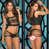 Black Sexy Tops Slash Shorts Women Novelty Faux Leather Lingerie Set Pole Dancing Costume Nightclub Wear