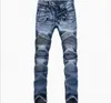 Dżinsy z całą modną mężczyzn Nowe przybycie Hip Hop Design Slim Fit Mase Biker Dżinsy dla mężczyzn dobrej jakości Blue Black Plus Size 28-4277U