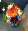 Klassieke kroonluchters Fashion Style Murano Multi-Color Flowers Plate LED-geblazen glazen kroonluchterverlichting - merk Girban