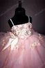 Afstuderen jurken kinderen pailletten prinses bloem meisje jurken met 3D-florals en ruches rok Echte foto's blozen meisjes jurken