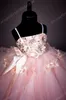 Graduation Dresses Kids Sequins Princess Flower Girl's Dresses with 3D Florals and Ruffles Skirt Real Photos Blush Girls Birthday Gowns