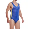 Mężczyźni elastyczne zapaśnicze singlet gym strój seksowne bielizny bodysuit sport strojów kąpielowych mężczyzn body shaper leotard oddział 297i