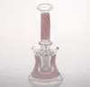 Narghilè UV rosa Bong in vetro Dabber concentrati Bubbler con Perclatore in linea Riciclare a mano Rigs Oil Smokingi Bong Water Pipes