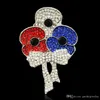 Royal British Legion Broches Red Crystal Prachtige Poppy Flower Pins for Lady Mode Badge Broche als Prinses Kate