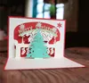 Handmade Merry Christmas Tree Greeting Cards Creative Kirigami Origami 3D Pop Up Card For Kids Friends