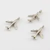 MIC 500PCS Antik Silver Zink Alloy 3D-flygplan Charm Pendants DIY Smycken 15.5x22.5 mm A-004