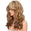 Woodfestival Blond Flax Brown Wig Women Long Wavy Fiber Synthetic Wigs Heat Motent Lolita Hair Ombre Curly7609467