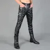 オスの韓国のベルベット肥厚スリムファッションズボン冬の高品質のスリムスペシャルパンツの男性ショーシンガーダンサーステージナイトC314p