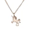 30PCS Fairy Tale Unicorn Necklace Animal Gold/Silver Pendant Chain Necklace Jewelry Wish Card Gift for Women