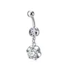 4 Colors New Stainless Steel Belly Button Rings Navel Rings CZ Flower Body Piercing Bars Jewlery for Women's Bikini Fashion Jewelry