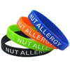 Bracelet en caoutchouc de Silicone pour allergies aux noix, 100 pièces, taille jeunesse et adulte, portez ce Message comme rappel dans la vie quotidienne