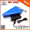 Triangle Electric Cykel Batteri 36V 18650 Samsung Cell Lithium Li Ion Ebike Batteripack med 2A laddare 42V 30A BMS