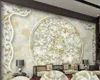 Marble Rich Peony Jade Relief TV Sofa Front Achtergrond Muursticker 3D Wallpaper 3D Muurdocumenten voor TV-achtergrond