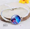 Starry Sky Planet Galaxy Time Gemstone Silver Link Chain Armband Bangle Vintage Smycken För Kvinnor Flickor Partihandel Pris