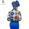 Women's Jackets Wholesale- Spring Autumn 2021 Fashion Womens Coat African Clothing Batik Printing Long Sleeve Basic Zipper Jacket Loose Stan