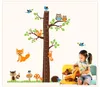 다람쥐 숲 동물 성장 차트 벽 스티커 아이 룸 장식 만화 벽화 아트 홈 데칼 어린이 어린이 선물 높이 측정