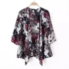 Groothandel-mode dames dame casual herfst cardigan chiffon kimono bedrukte blouse jas losse poncho jas camisola feminina geschenken