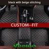 Veeleo Custom-Fit 6 Farben Leder Auto Fußmatten für Audi S3 S5 S6 S7 S8 SQ5 Wasserdicht Anti-Rutsch 3D Automatten Teppiche Liner257A